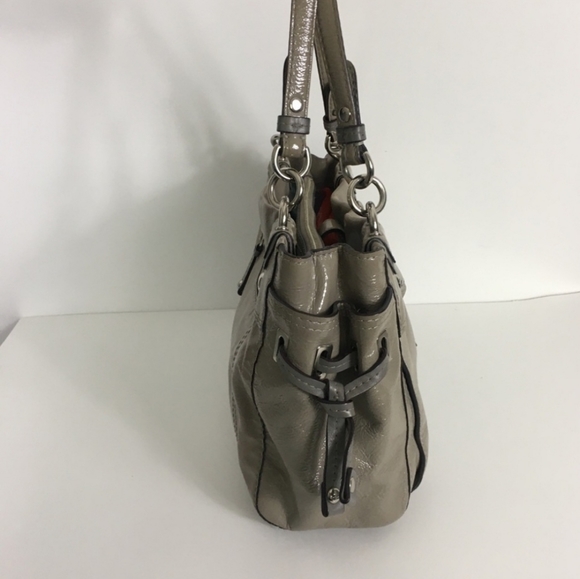 Authentic Coach Gray Patent Leather Purse Bag - Picture 3 of 8